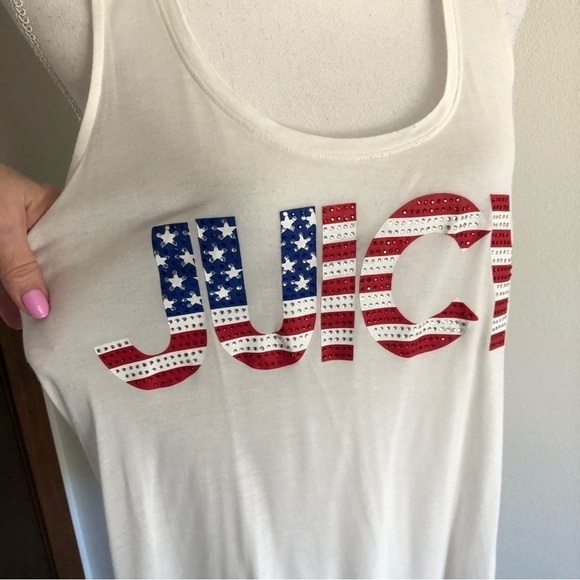 Juicy Couture Embellished Flag Graphic Racerback Tank Top - Picture 5 of 10